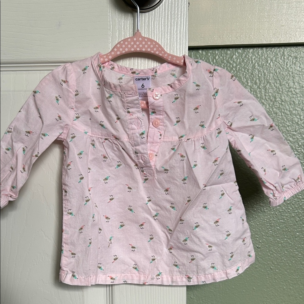 Carter's Light Pink Floral Blouse